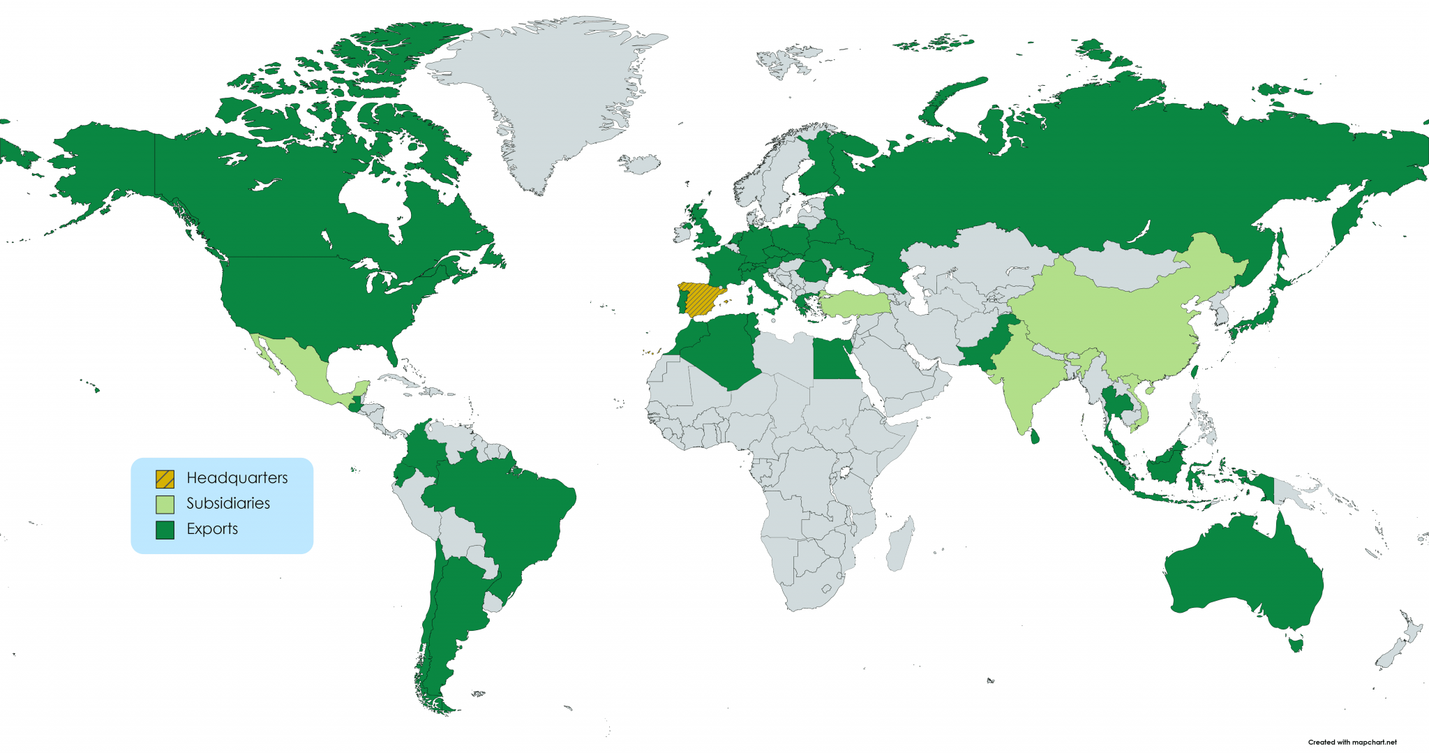 mapa exportación quinorgan